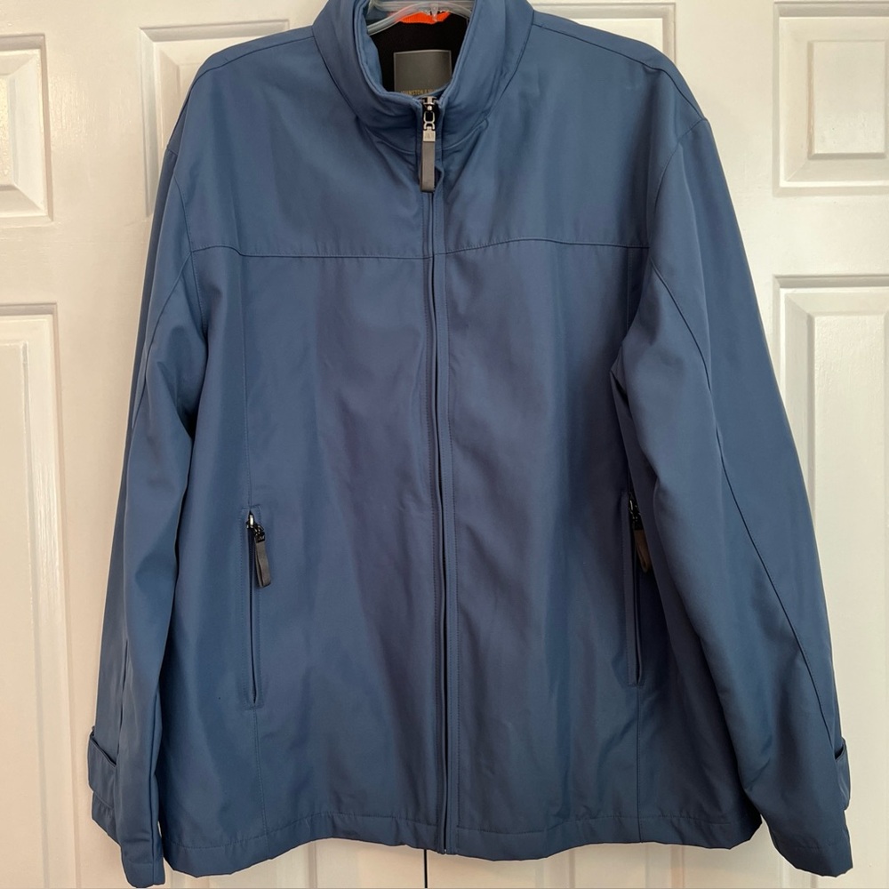 Johnston And murphy Navy Blue Shell Zip jacket mens L Rain waterproof Pockets